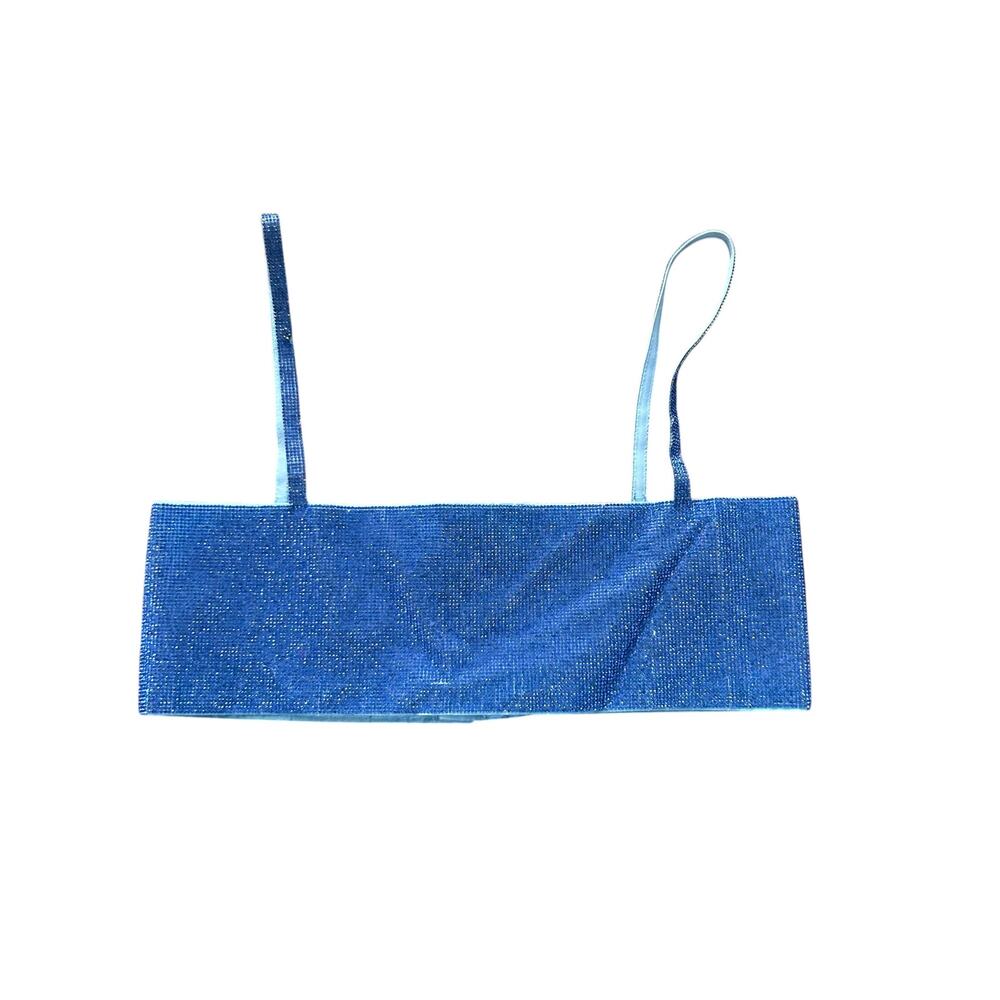 White Fox Women's Blue Crop-top - Size XS/S